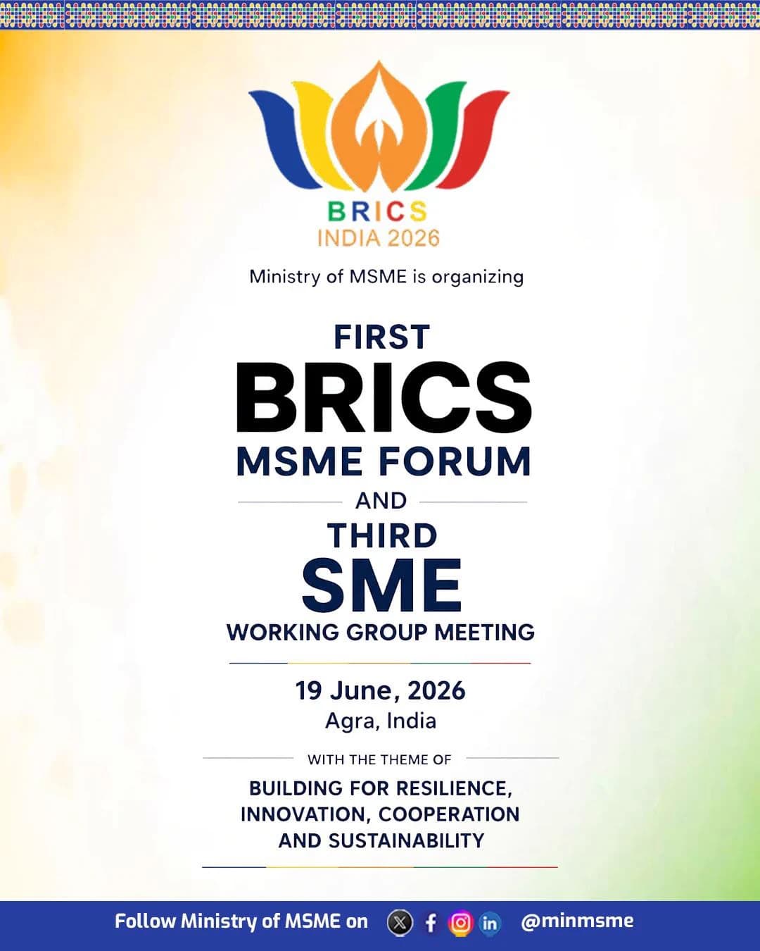 First BRICS MSME Forum & Third SME Working Group Meeting 2026 — Agra, Uttar Pradesh, India