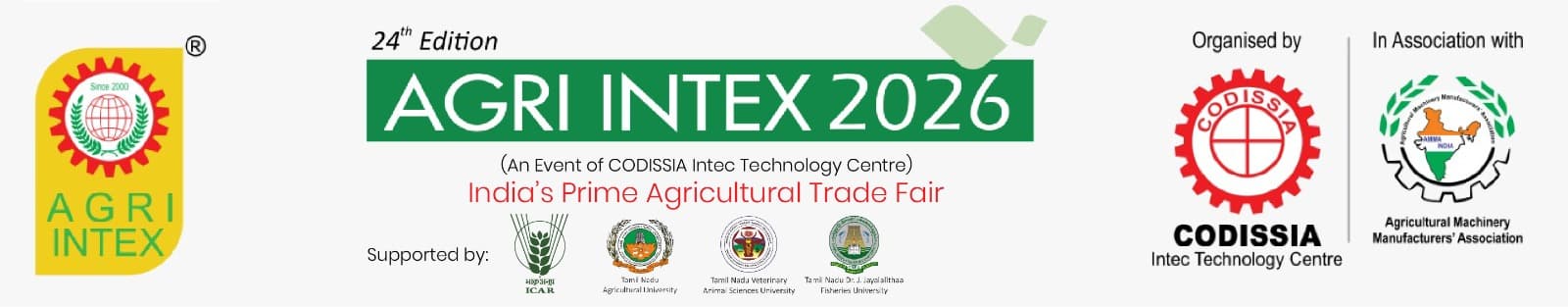 Agri Intex 2026 — Coimbatore, Tamil Nadu, India
